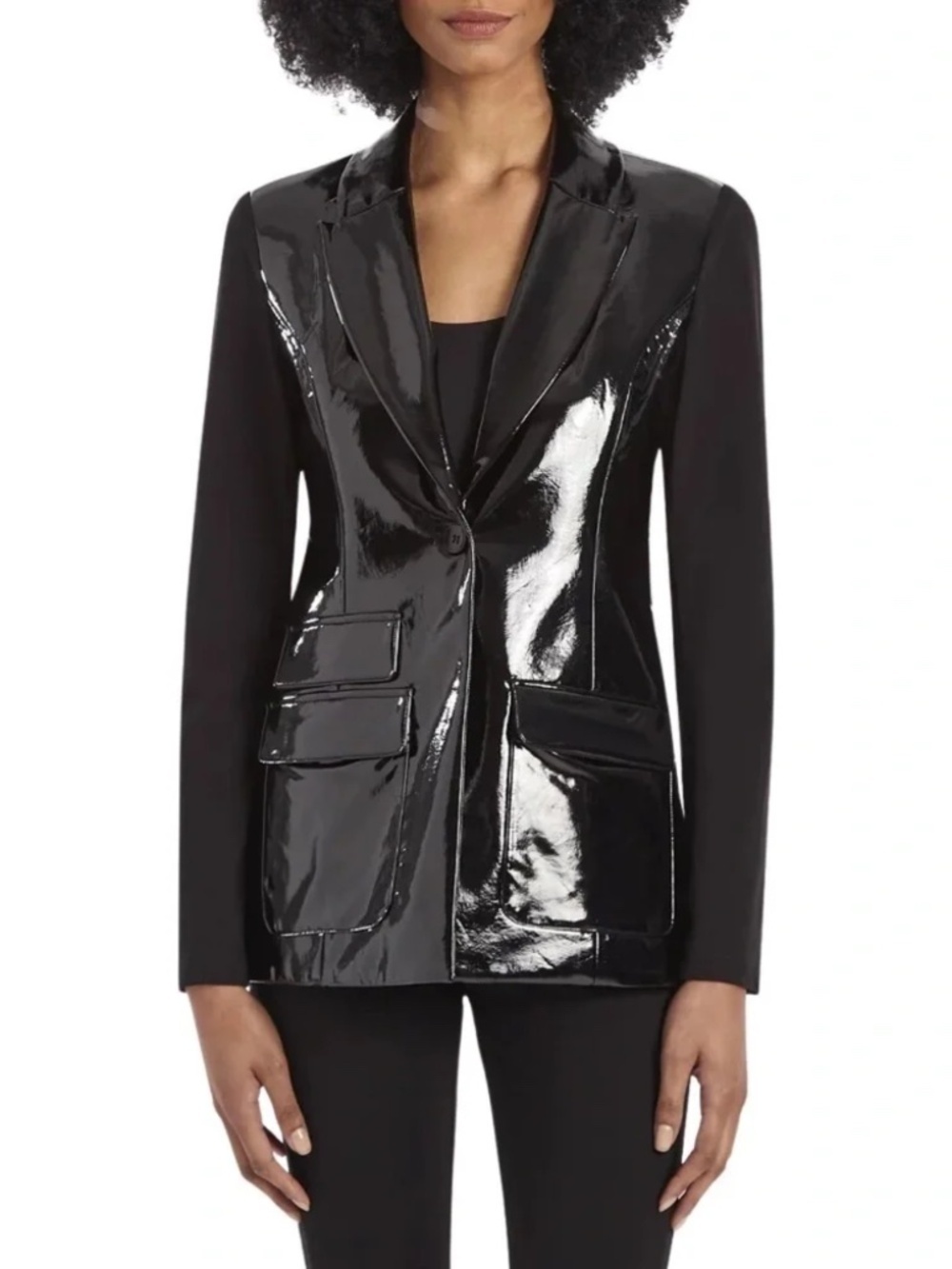 NWT Capsule 121 The Vinyl Combo Dart Blazer in Black Sz. S